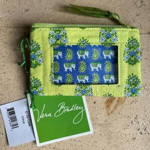 ⭐️Vera Bradley Retired Lime Green Floral ID Zip Case